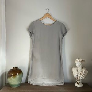 Cuyana silk tee dress - silver pewter